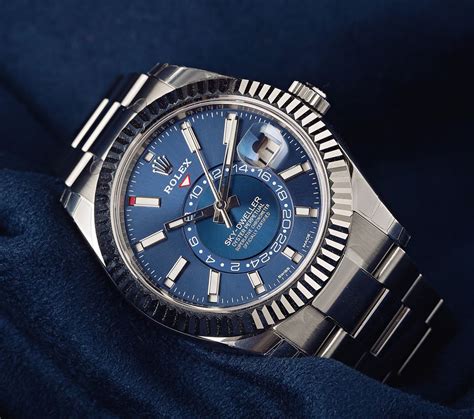 rolex sky-dweller blue dial automatic men& 39|Rolex Sky-Dweller functions.